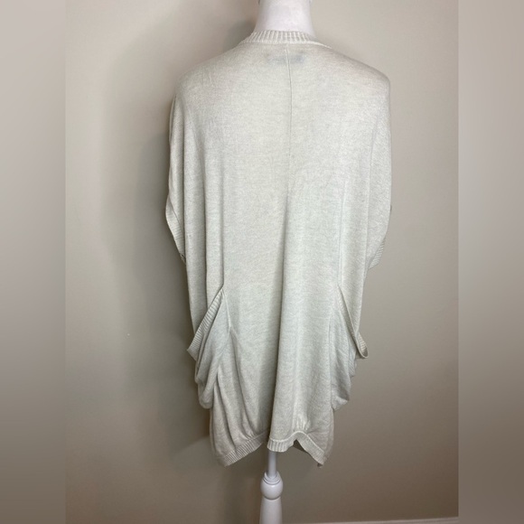 Alice + Olivia Oversized Slouchy Long Gray Sleeveless Button-Up Cardigan XL - Picture 4 of 7